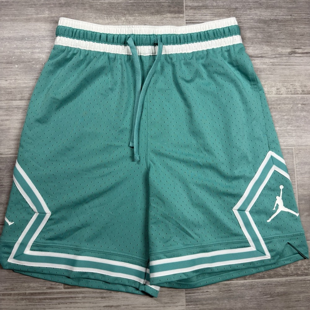 Air Jordan Sport Diamond Mesh Dri-Fit Shorts Mens Small Teal/White HF9910-392